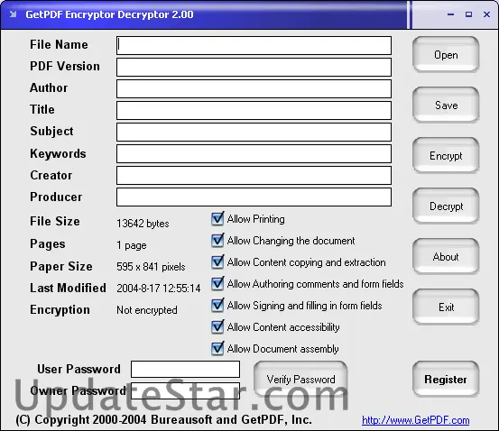 GetPDF Encryptor Decryptor 3.2