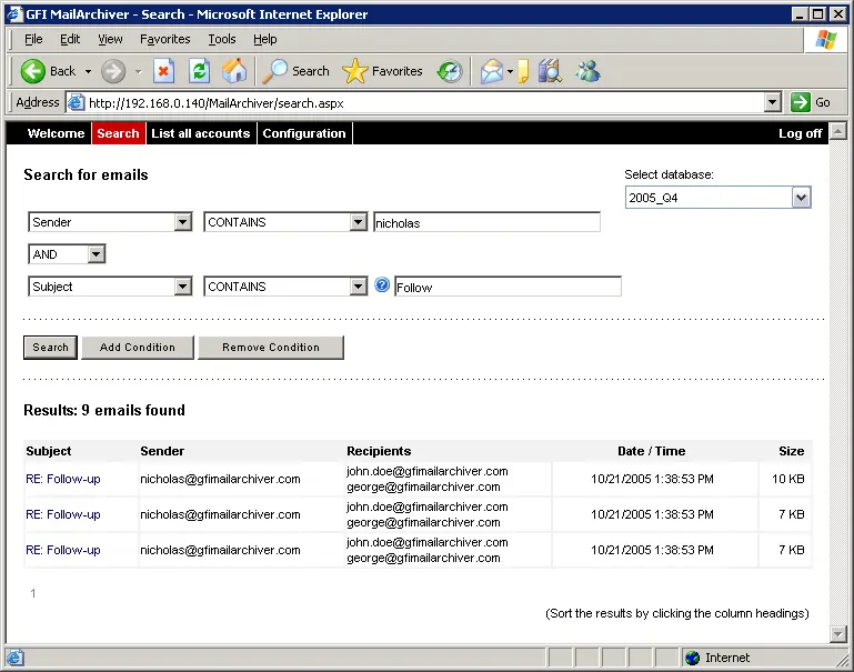 GFI MailArchiver for Exchange 5.0