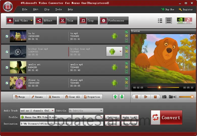 4Videosoft Video Converter for Nexus One 3.3.10