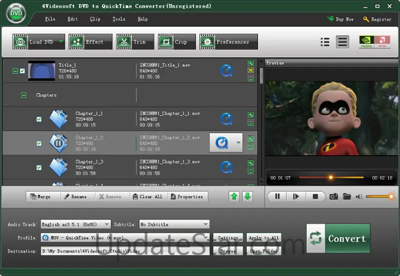 4Videosoft DVD to Quicktime Converter 3.3.28