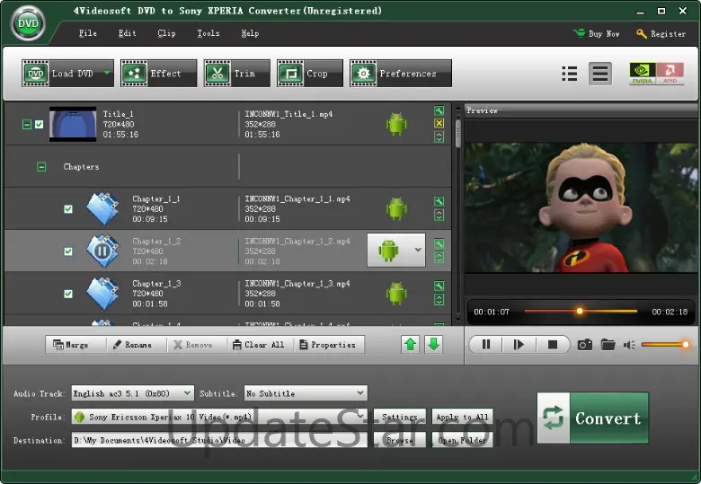 4Videosoft DVD to Sony XPERIA Converter 3.3.20