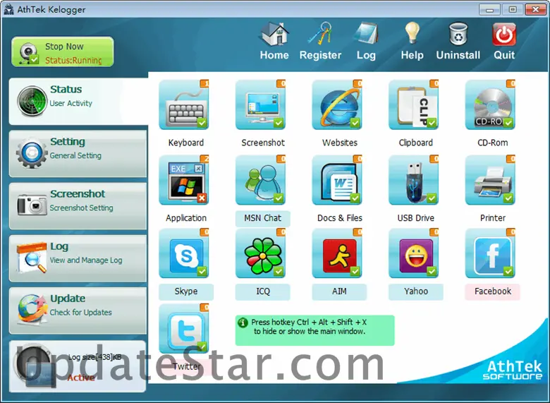 AthTek Keylogger - Computer Monitor