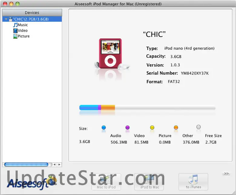 Aiseesoft iPod Manager for Mac 6.1.32