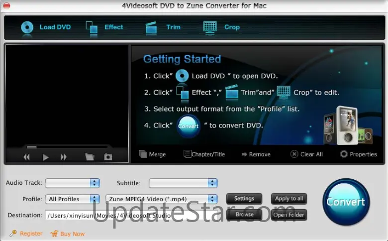 4Videosoft DVD to Zune Converter for Mac 3.1.20