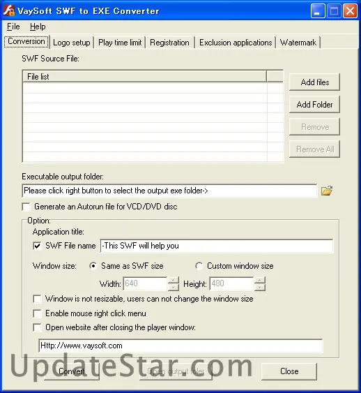 VaySoft SWF to EXE Converter 6.23