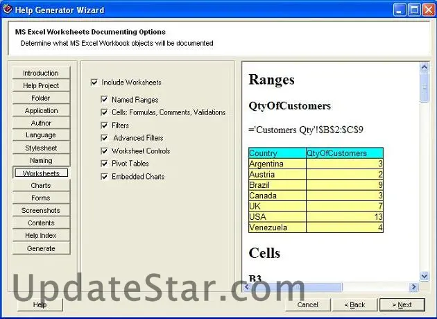 Help Generator for Microsoft Excel 4.0
