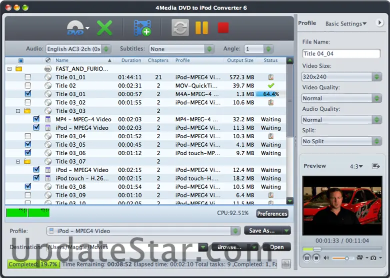 DVD to iPod Converter for Mac 7.7.0.20130407