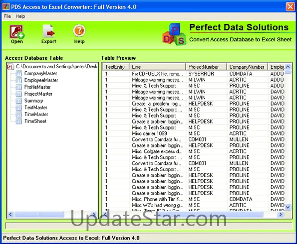 Export Microsoft Access to Excel 4.0