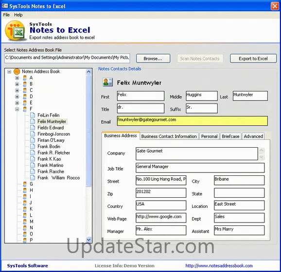 SysTools Notes to Excel 5.5