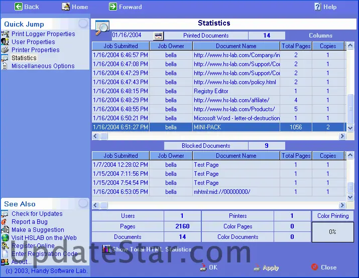 HSLAB Print Logger WE 5.0