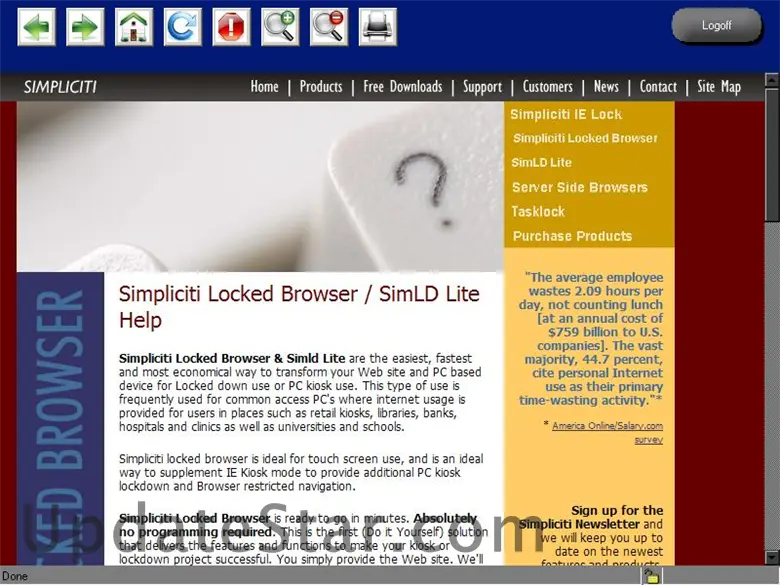 Simpliciti Locked browser 1.7