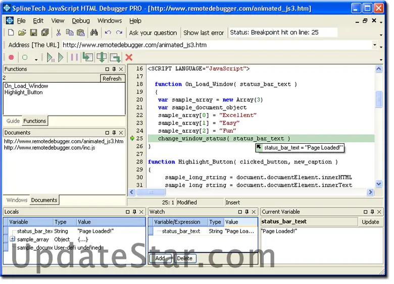 SplineTech JavaScript Debugger 8.92
