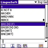 LingvoSoft Dictionary English <-> German for Palm OS 3.2.87