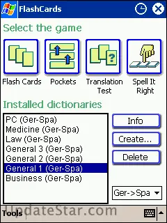 LingvoSoft FlashCards German <-> Spanish for Pocket PC 1.3.20