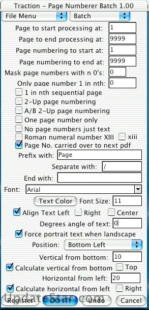 Mac PDF Page Numberer Batch 2.3