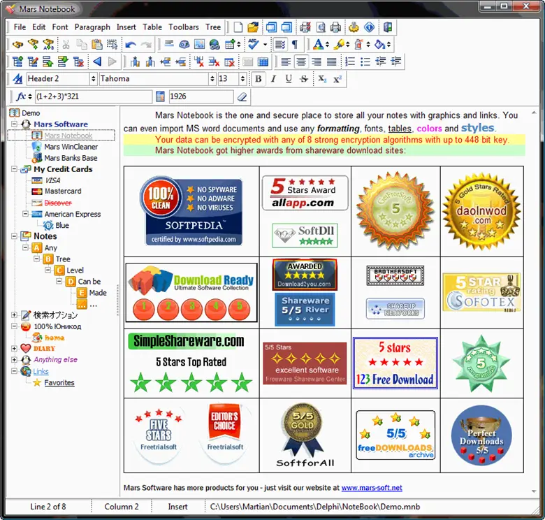 Mars Notebook 2.21