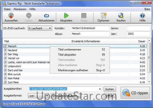 Express Rip CD-Ripper 5.4