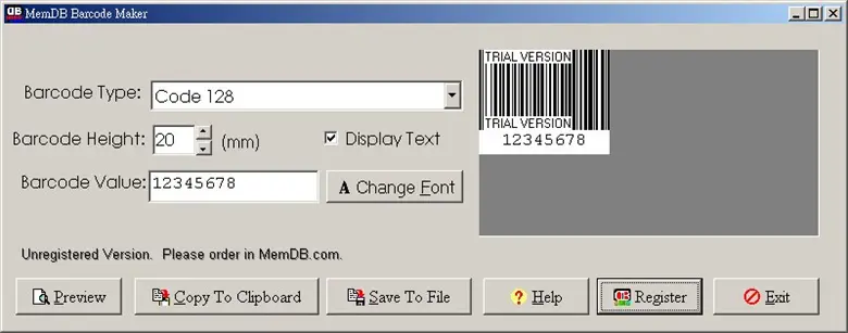 MemDB EAN13 Barcode Maker 5.50