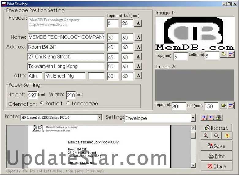 MemDB Envelope Printing System 2.0