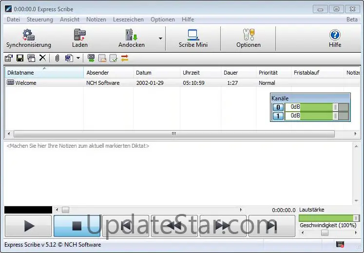 Express Scribe Transkriptionssoftware 5.64