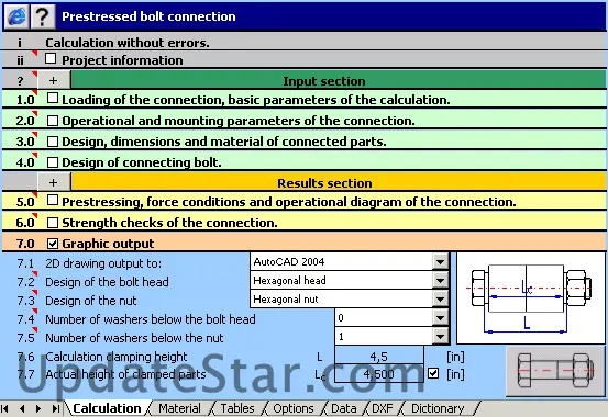 MITCalc - Bolted connection 1.25