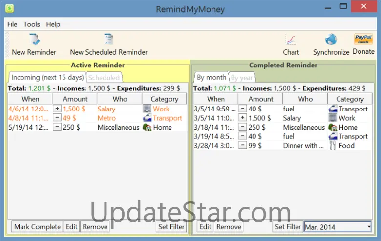 RemindMyMoney for Windows 32 4.0