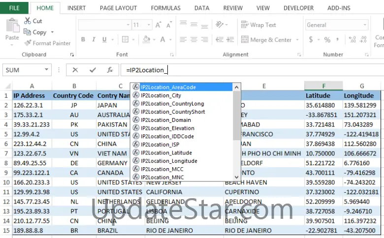 IP2Location Excel Add-In