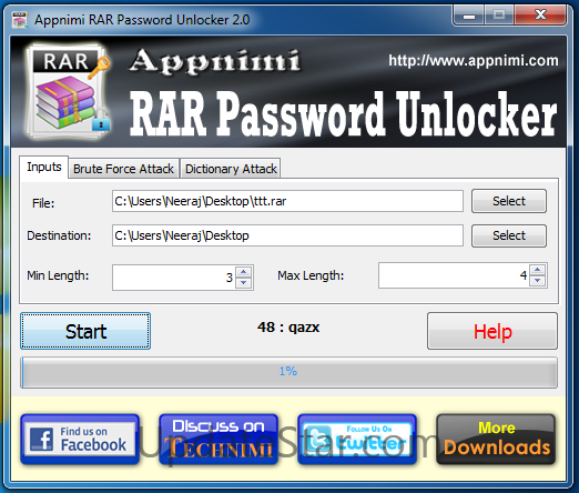 Appnimi Rar Password Unlocker 5.0.0