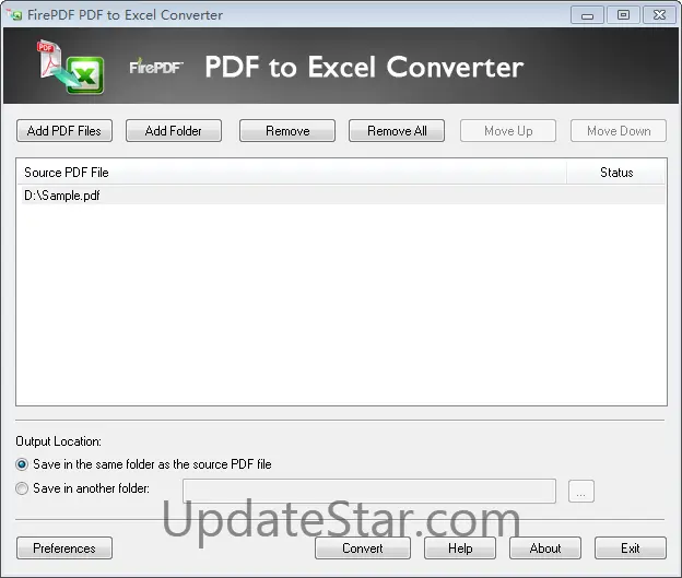 FirePDF PDF to Excel Converter 12.0