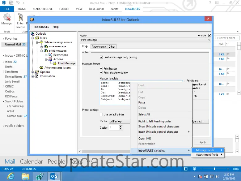 InboxRULES for Outlook 2.81