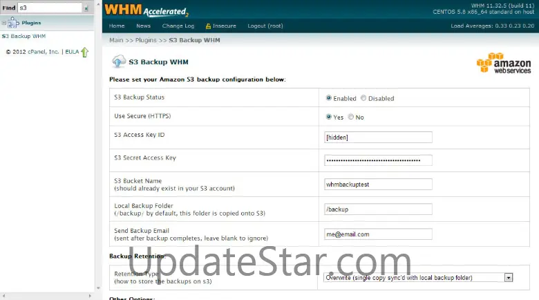 Backup WHM To Amazon S3 1.0