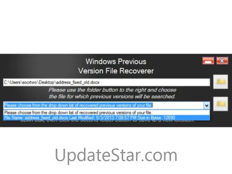 Previous Version File Recoverer 2.0