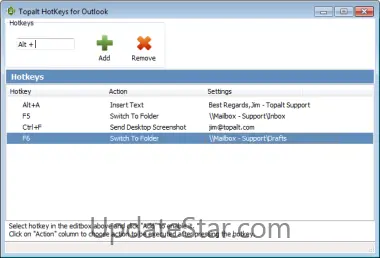 Topalt Hotkeys for Outlook 3.12