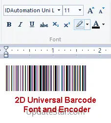 2D Universal Barcode Font and Encoder 20.02