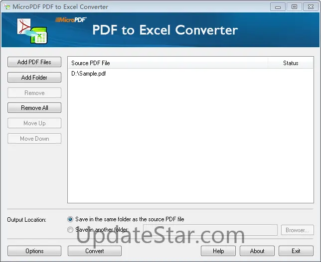 MicroPDF PDF to Excel Converter 8.1