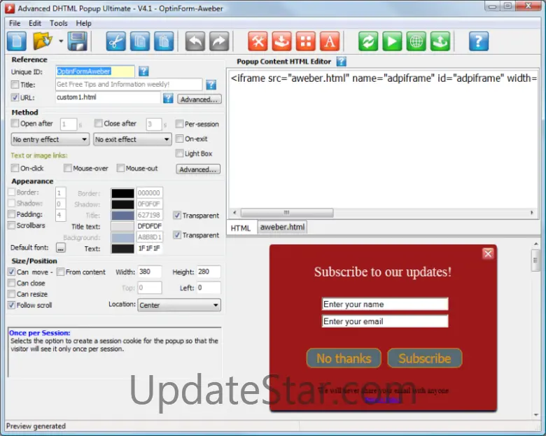 Advanced DHTML Popup Ultimate 4.0.3