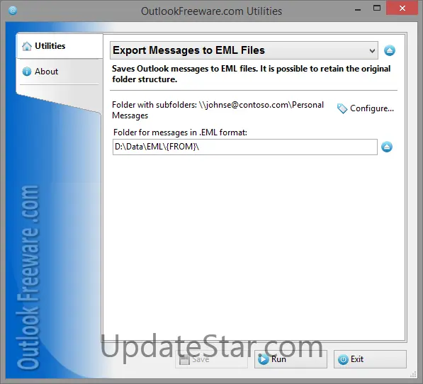 Export Messages to EML Files for Outlook 4.11