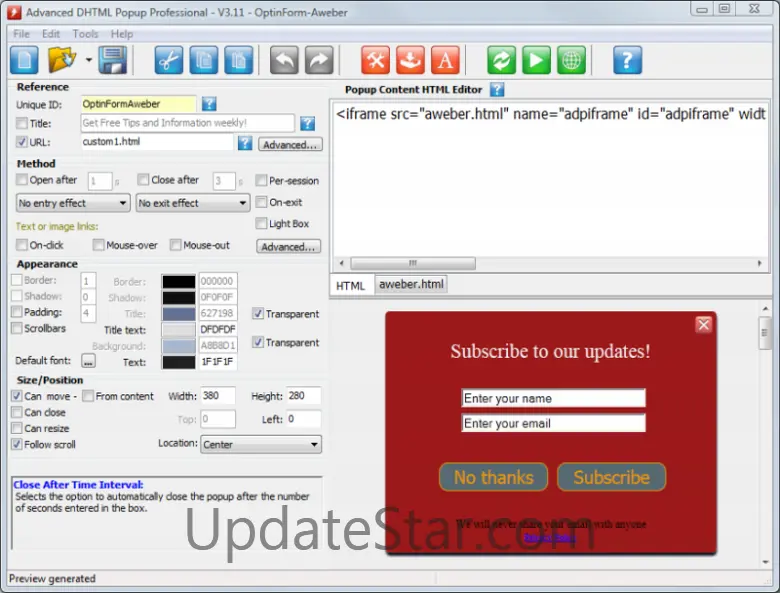 Advanced DHTML Popup Pro 3.11
