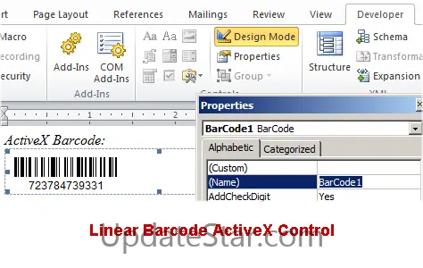 Linear Barcode ActiveX Control 19.11