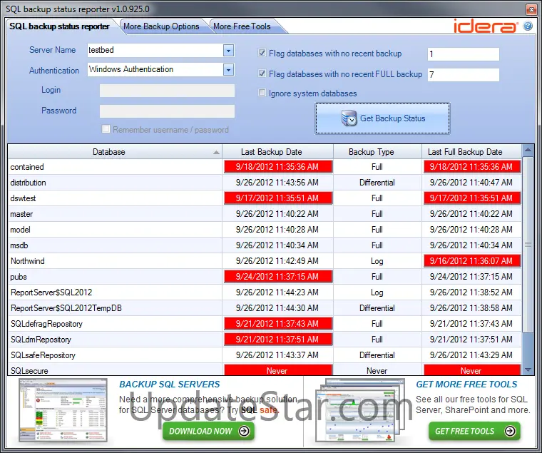SQL Backup Status Reporter 1.1.0.1