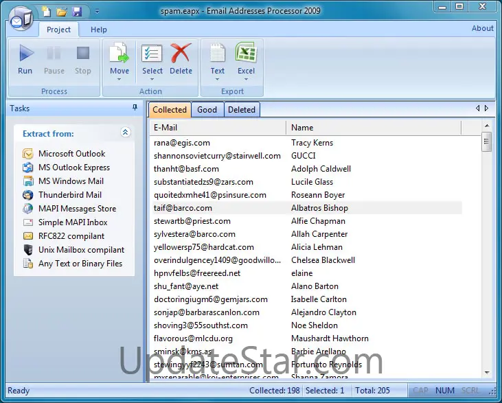 Email Addresses Processor 2009 1.63