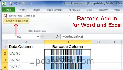 Barcode Addin for Word and Excel 11.10