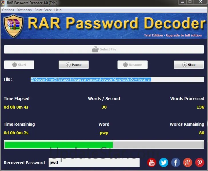RAR Password Decoder