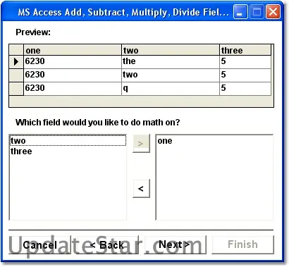 MS Access Add, Subtract, Multiply, Divide Fields Software 7.0