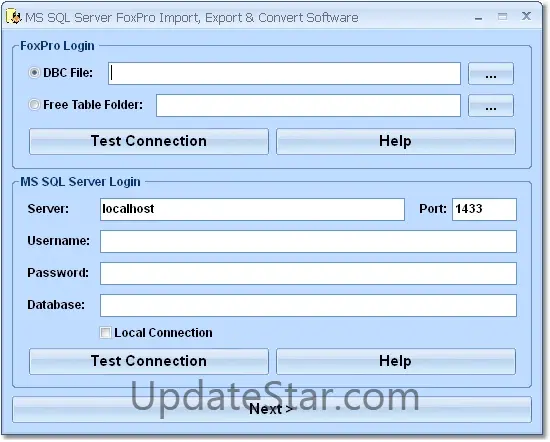 MS SQL Server FoxPro Import, Export & Convert Software 7.0