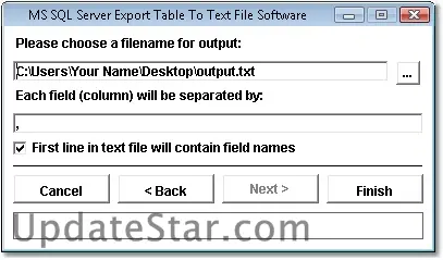 MS SQL Server Export Table To Text File Software 7.0
