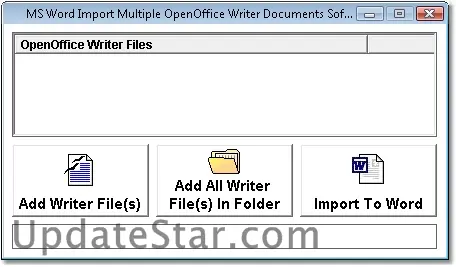 MS Word Import Multiple OpenOffice Writer Documents Software 7.0
