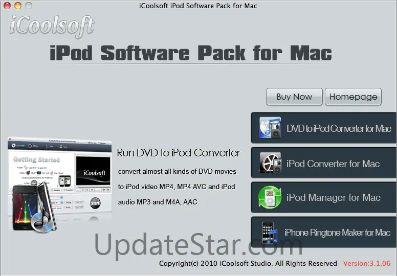 iCoolsoft iPod Software Pack for Mac