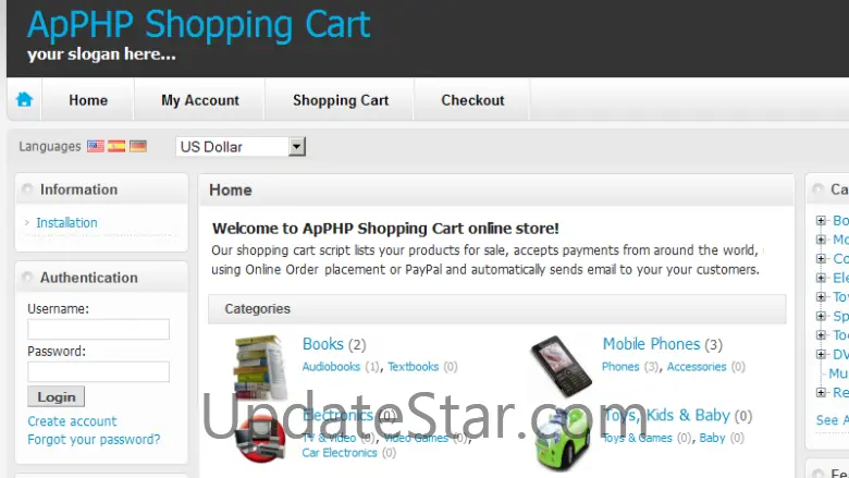 ApPHP Shopping Cart 3.8.4
