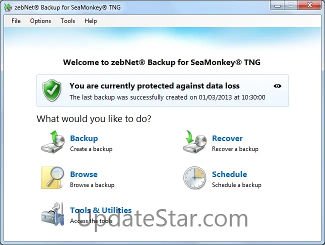zebNet Backup for SeaMonkey TNG